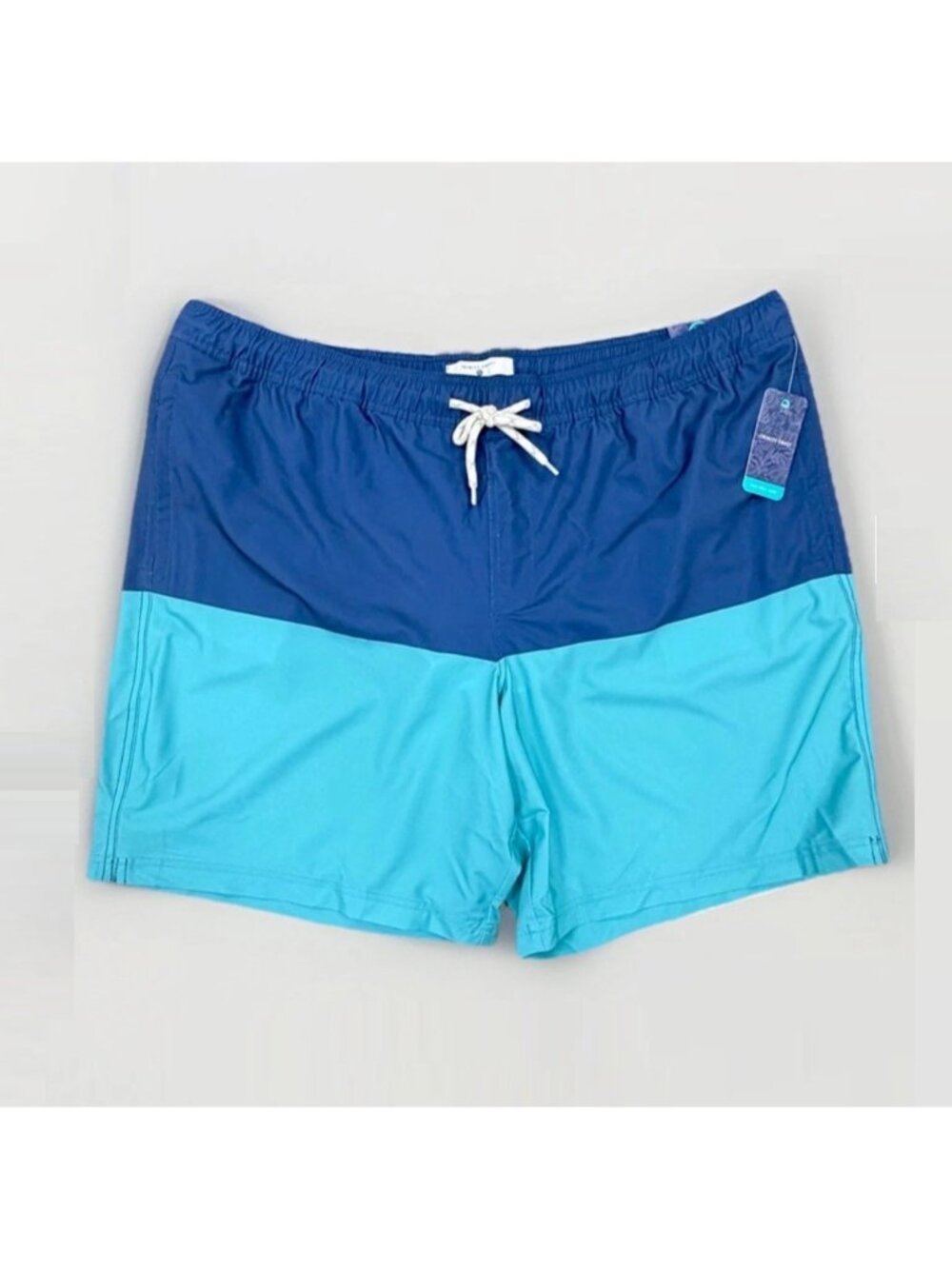 Trinity Coast Men Swim Trunks with Mesh Brief Liner 2XB 2X Big Aqua/Blue
